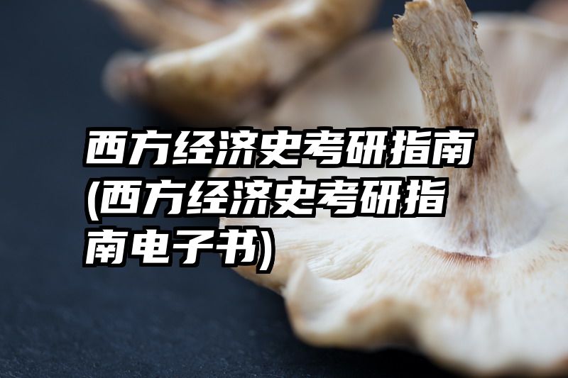 西方经济史考研指南(西方经济史考研指南电子书)