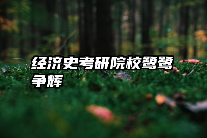 经济史考研院校鹭鹭争辉