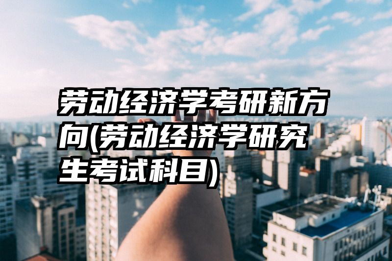 劳动经济学考研新方向(劳动经济学研究生考试科目)