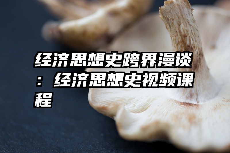 经济思想史跨界漫谈：经济思想史视频课程