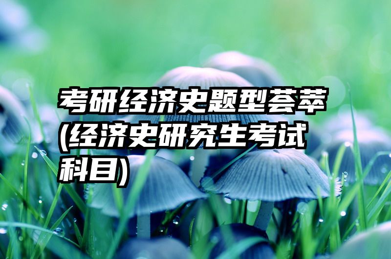 考研经济史题型荟萃(经济史研究生考试科目)