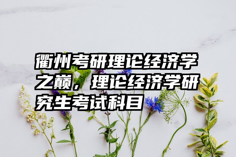 衢州考研理论经济学之巅，理论经济学研究生考试科目