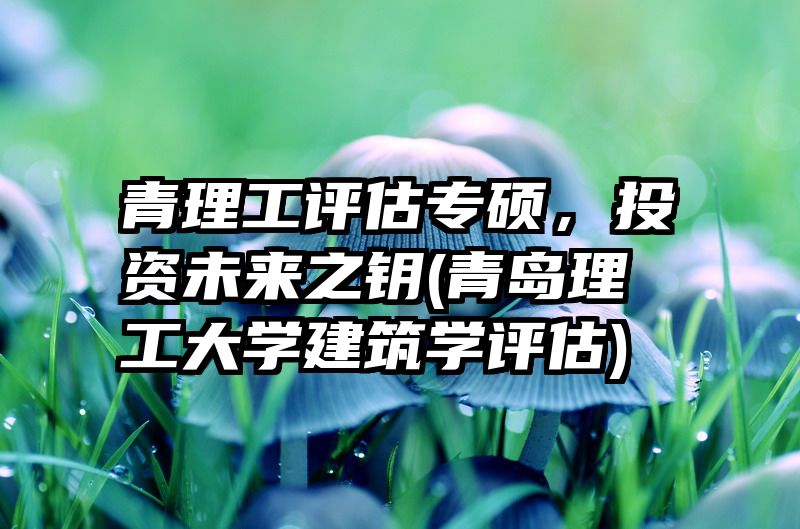 青理工评估专硕，投资未来之钥(青岛理工大学建筑学评估)