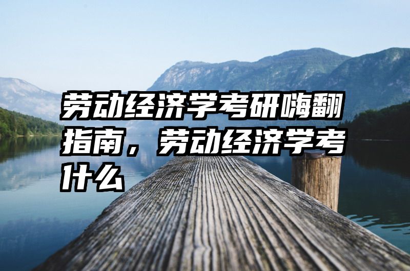 劳动经济学考研嗨翻指南，劳动经济学考什么