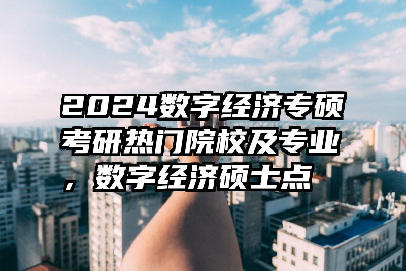 2024数字经济专硕考研热门院校及专业，数字经济硕士点