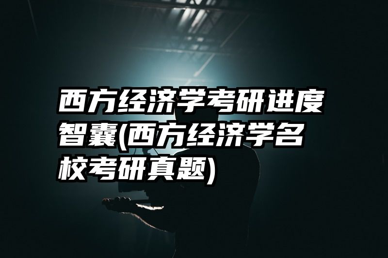 西方经济学考研进度智囊(西方经济学名校考研真题)