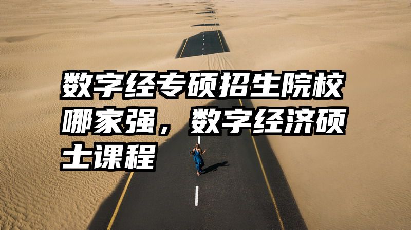 数字经专硕招生院校哪家强，数字经济硕士课程