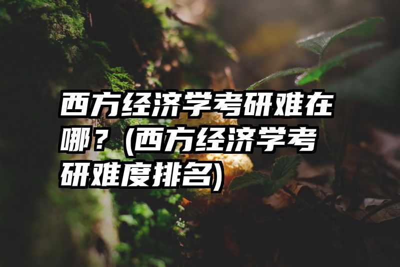 西方经济学考研难在哪？(西方经济学考研难度排名)