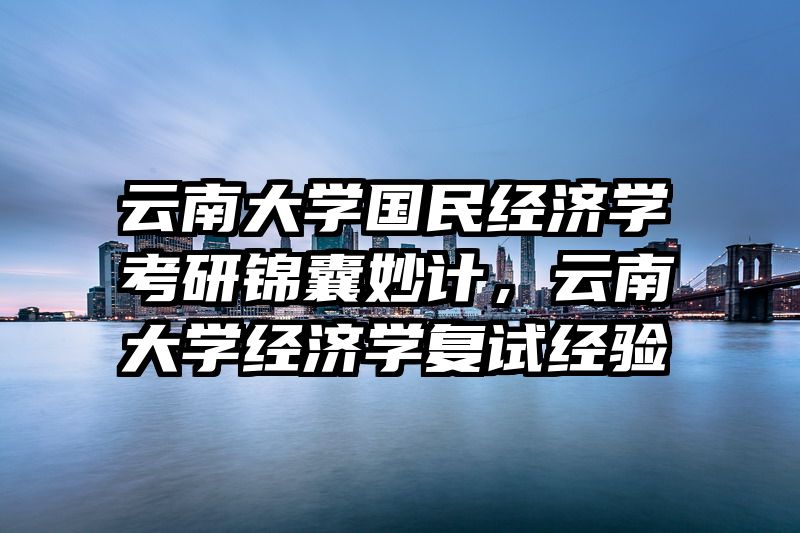 云南大学国民经济学考研锦囊妙计，云南大学经济学复试经验