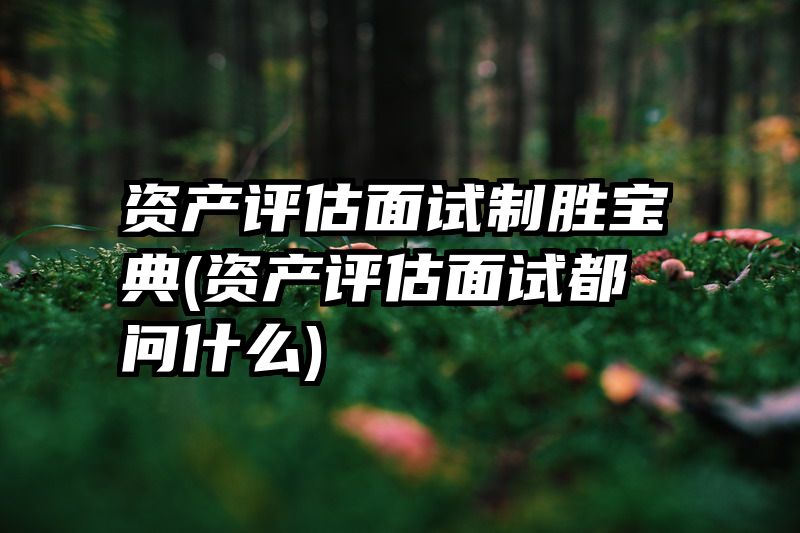 资产评估面试制胜宝典(资产评估面试都问什么)