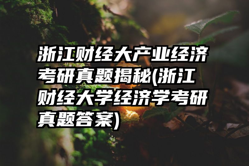 浙江财经大产业经济考研真题揭秘(浙江财经大学经济学考研真题答案)