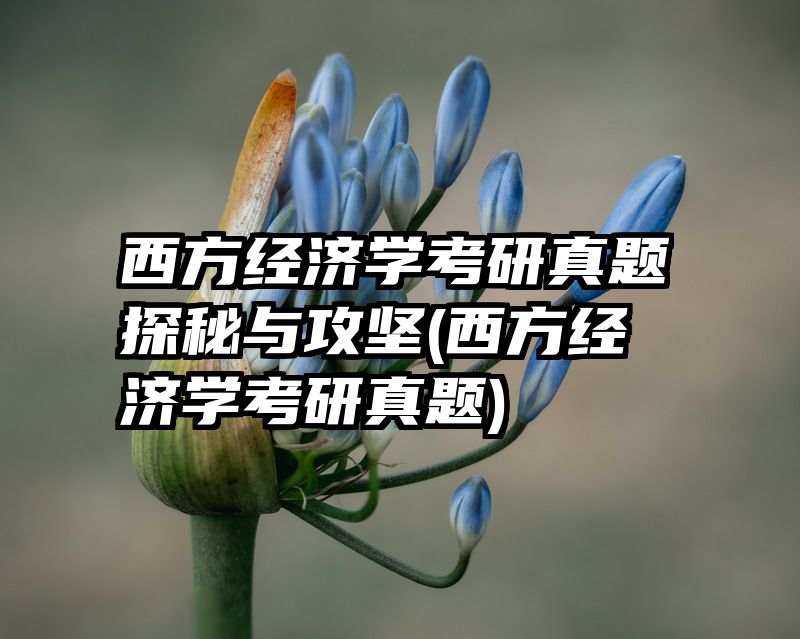 西方经济学考研真题探秘与攻坚(西方经济学考研真题)