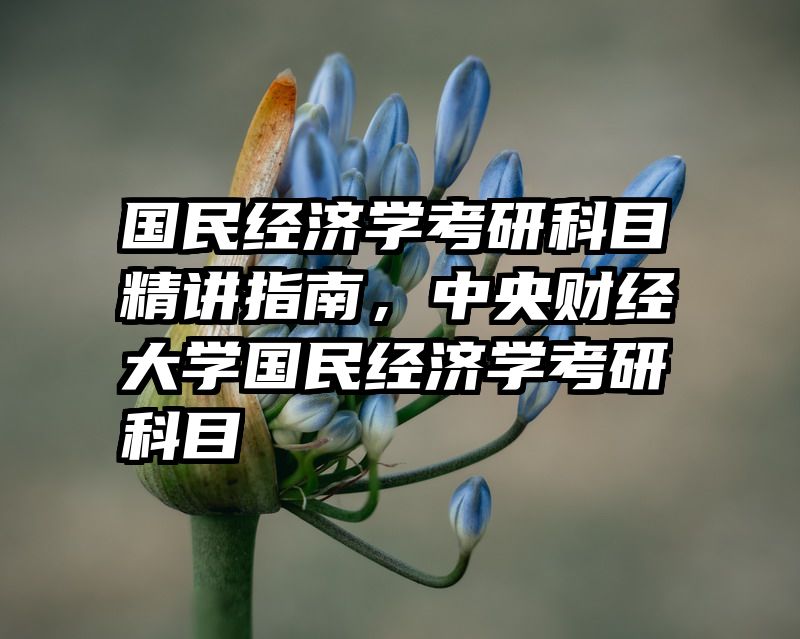 国民经济学考研科目精讲指南，中央财经大学国民经济学考研科目