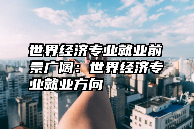 世界经济专业就业前景广阔：世界经济专业就业方向