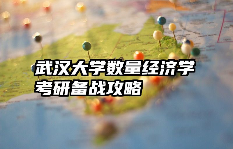 武汉大学数量经济学考研备战攻略