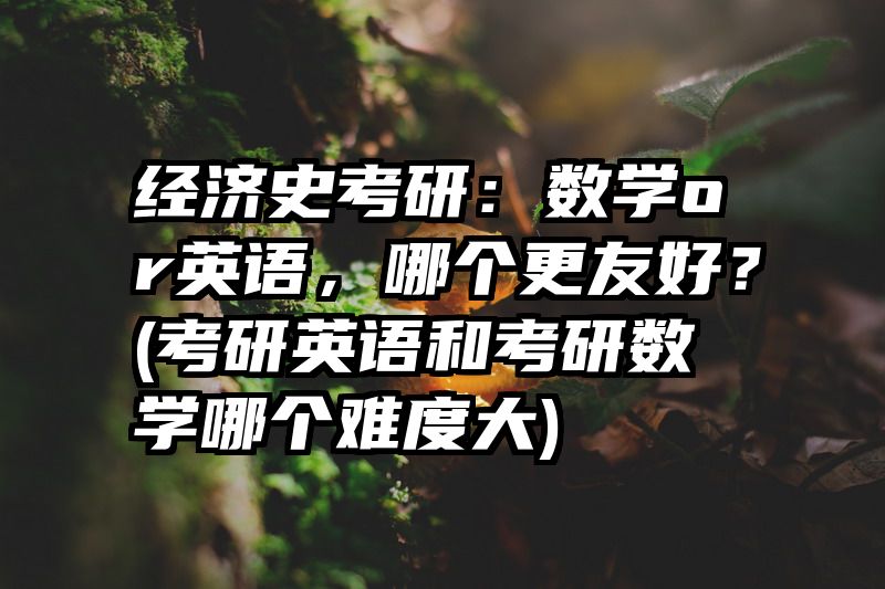 经济史考研：数学or英语，哪个更友好？(考研英语和考研数学哪个难度大)