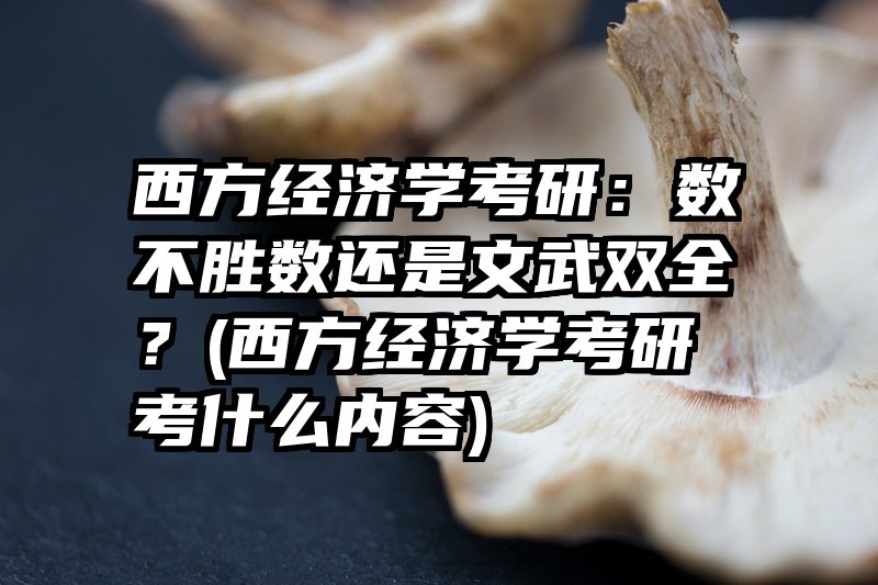 西方经济学考研：数不胜数还是文武双全？(西方经济学考研考什么内容)