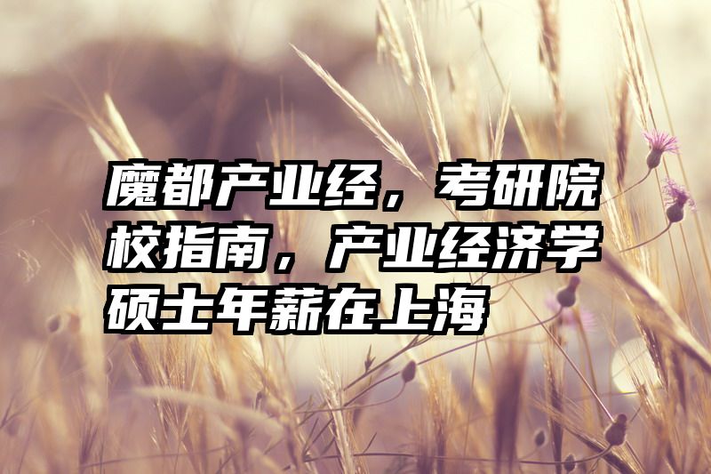 魔都产业经，考研院校指南，产业经济学硕士年薪在上海