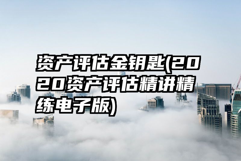 资产评估金钥匙(2020资产评估精讲精练电子版)