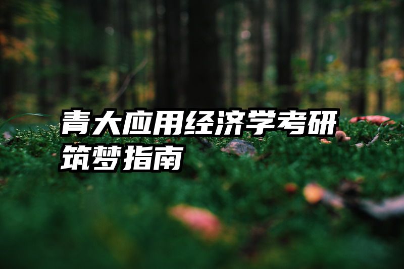 青大应用经济学考研筑梦指南