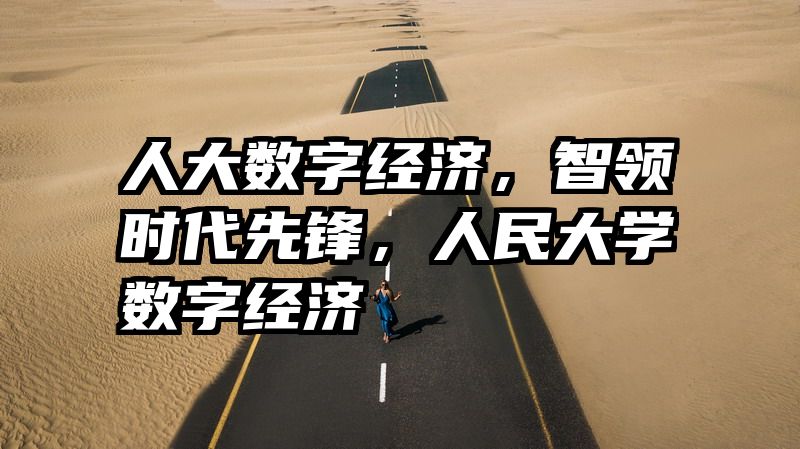 人大数字经济，智领时代先锋，人民大学数字经济