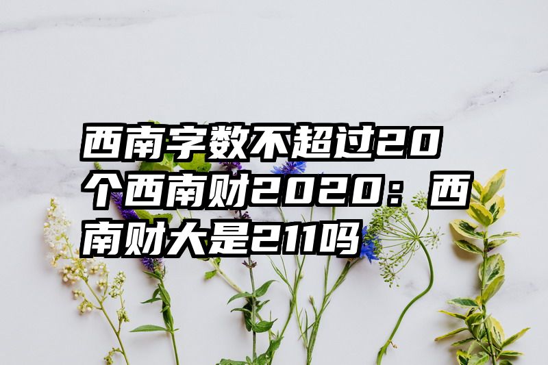 西南字数不超过20个西南财2020：西南财大是211吗