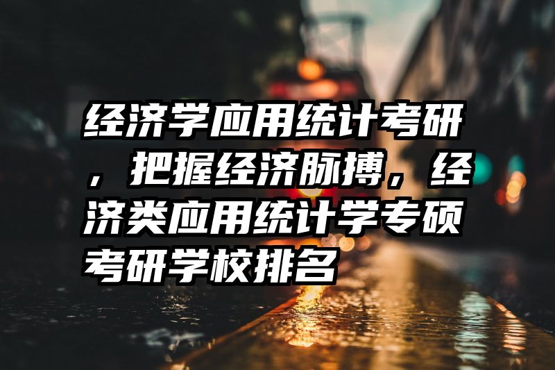 经济学应用统计考研，把握经济脉搏，经济类应用统计学专硕考研学校排名