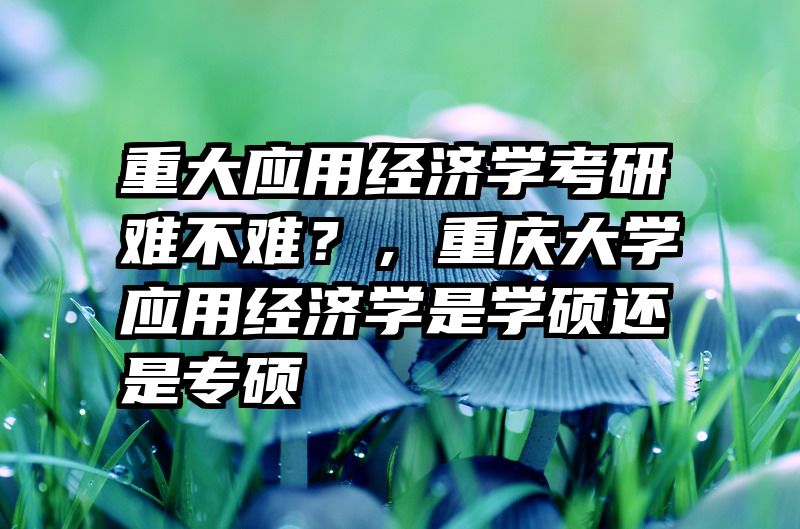 重大应用经济学考研难不难？，重庆大学应用经济学是学硕还是专硕