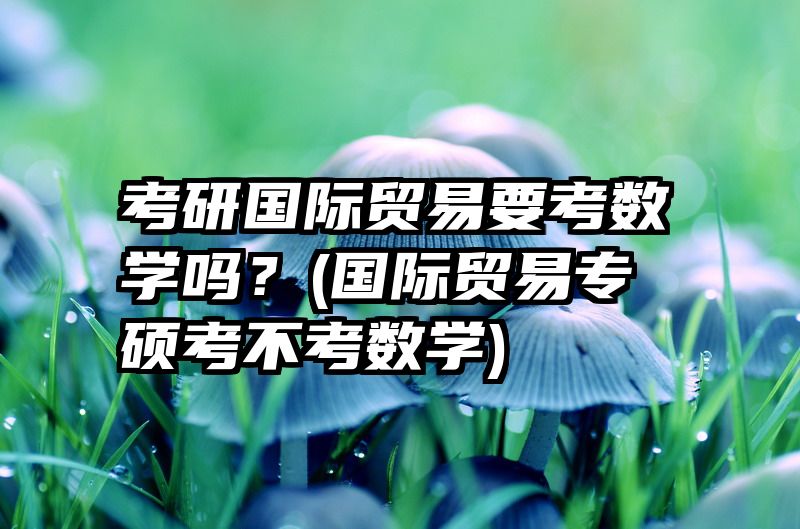 考研国际贸易要考数学吗？(国际贸易专硕考不考数学)