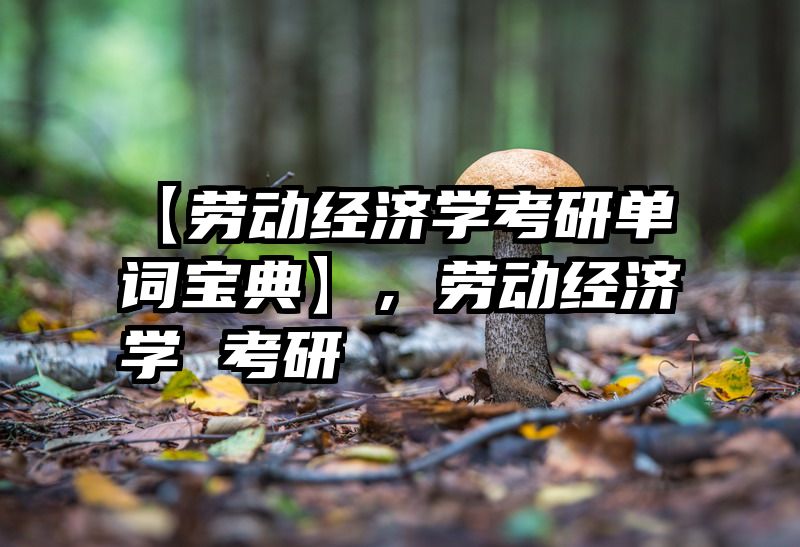 【劳动经济学考研单词宝典】，劳动经济学 考研