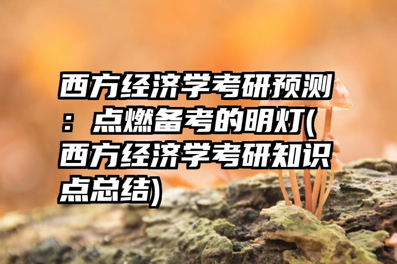 西方经济学考研预测：点燃备考的明灯(西方经济学考研知识点总结)