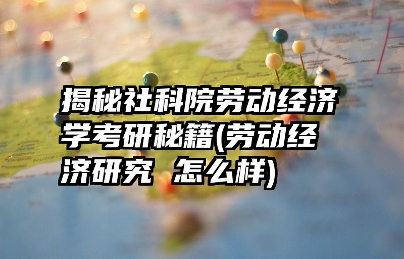 揭秘社科院劳动经济学考研秘籍(劳动经济研究 怎么样)