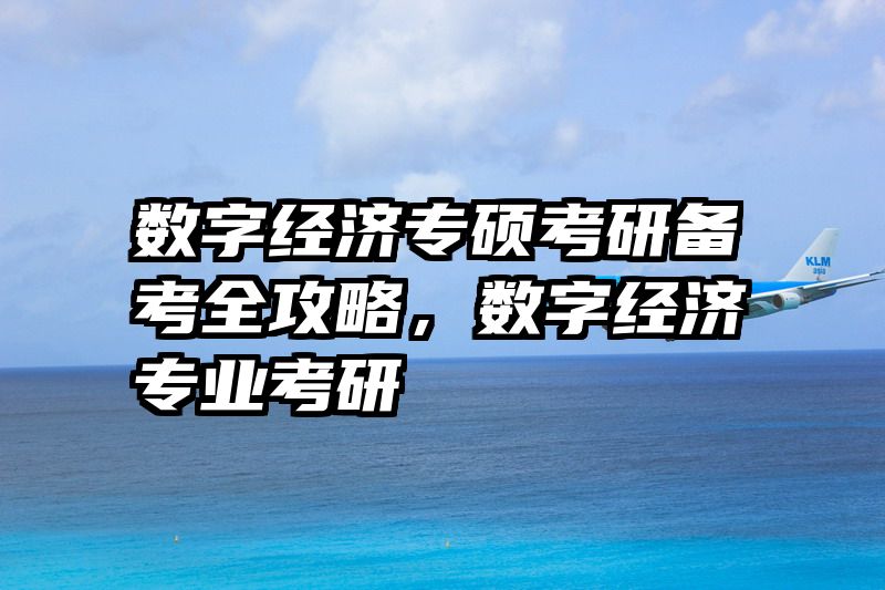 数字经济专硕考研备考全攻略，数字经济专业考研