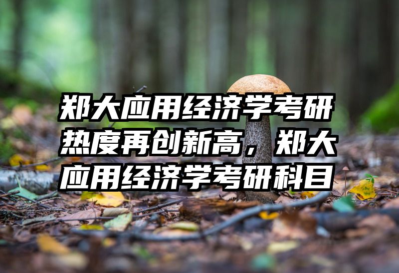 郑大应用经济学考研热度再创新高，郑大应用经济学考研科目