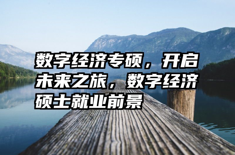 数字经济专硕，开启未来之旅，数字经济硕士就业前景