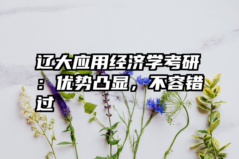 辽大应用经济学考研：优势凸显，不容错过