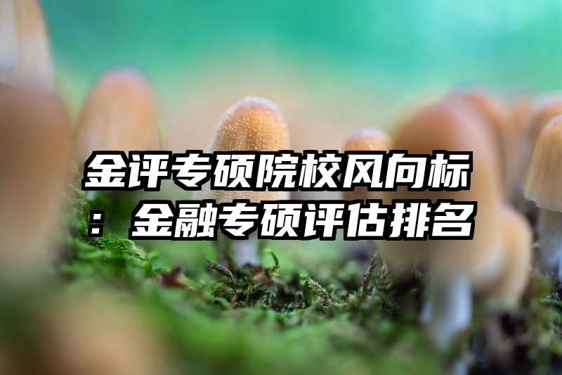 金评专硕院校风向标：金融专硕评估排名