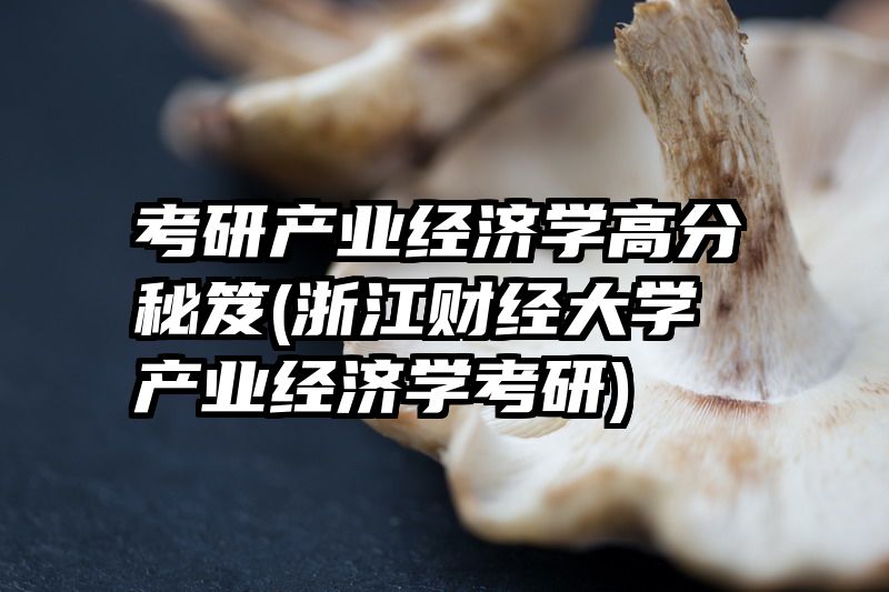 考研产业经济学高分秘笈(浙江财经大学产业经济学考研)