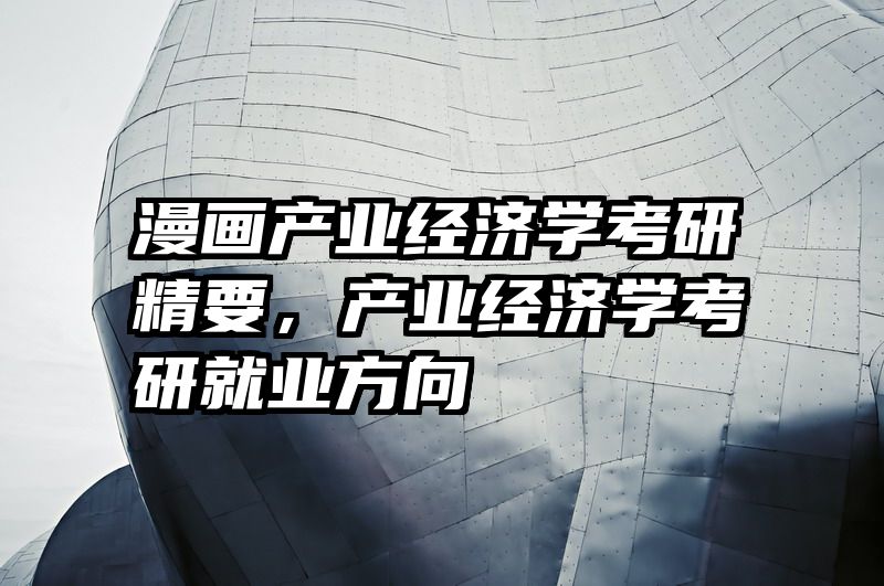 漫画产业经济学考研精要，产业经济学考研就业方向