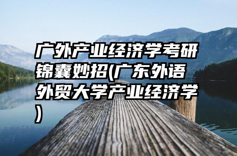 广外产业经济学考研锦囊妙招(广东外语外贸大学产业经济学)