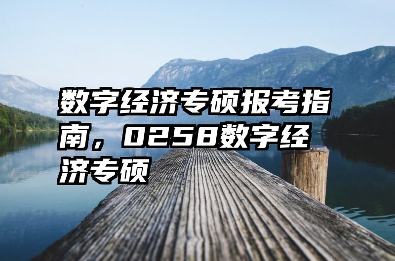 数字经济专硕报考指南，0258数字经济专硕