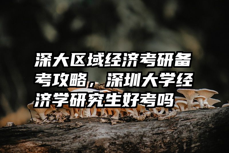 深大区域经济考研备考攻略，深圳大学经济学研究生好考吗