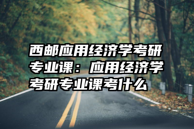 西邮应用经济学考研专业课：应用经济学考研专业课考什么