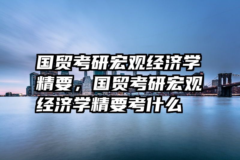 国贸考研宏观经济学精要，国贸考研宏观经济学精要考什么