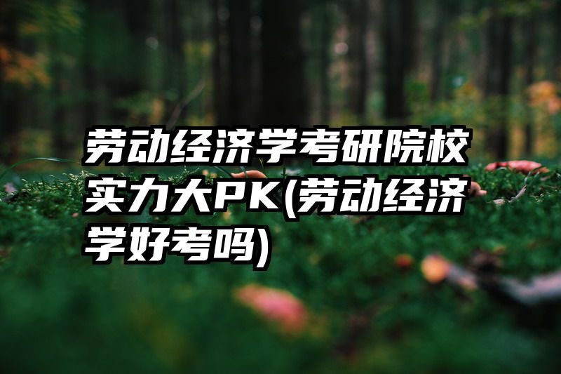 劳动经济学考研院校实力大PK(劳动经济学好考吗)