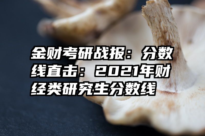 金财考研战报：分数线直击：2021年财经类研究生分数线