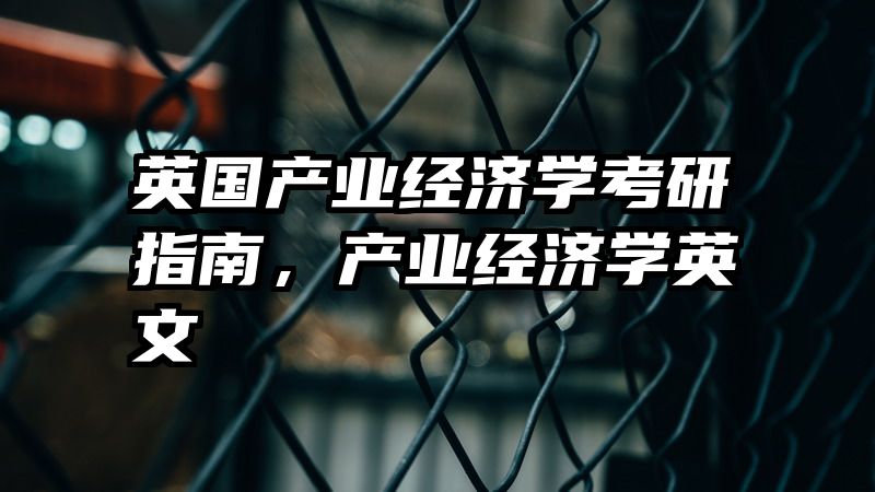 英国产业经济学考研指南，产业经济学英文