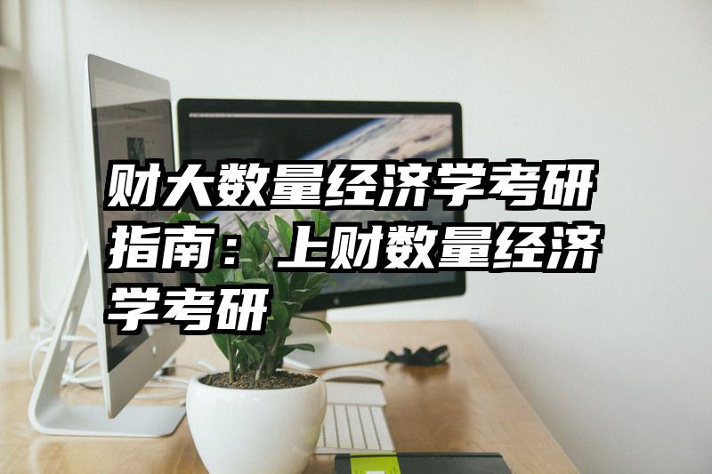 财大数量经济学考研指南：上财数量经济学考研