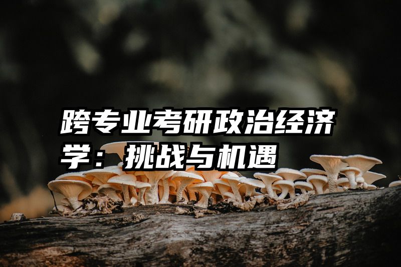 跨专业考研政治经济学：挑战与机遇