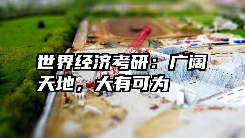 世界经济考研：广阔天地，大有可为